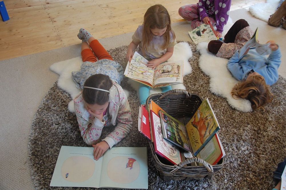 Reading in the yurts