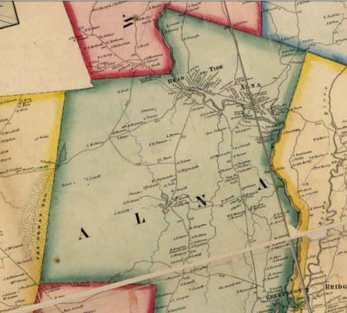 Antique Map of Alna, Maine 